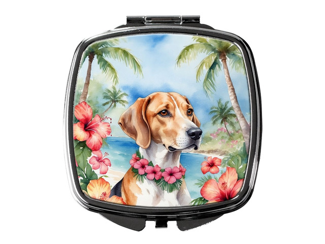 English Foxhound Luau Compact Mirror Decorative Travel Makeup Mirror for Women Girls Gifts Pocket Makeup Mirror Folding Handheld