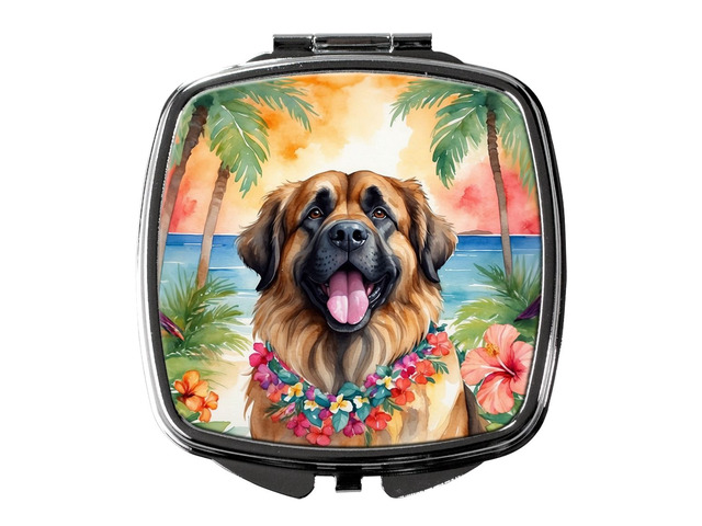 Leonberger Luau Compact Mirror Decorative Travel Makeup Mirror for Women Girls Gifts Pocket Makeup Mirror Folding Handheld