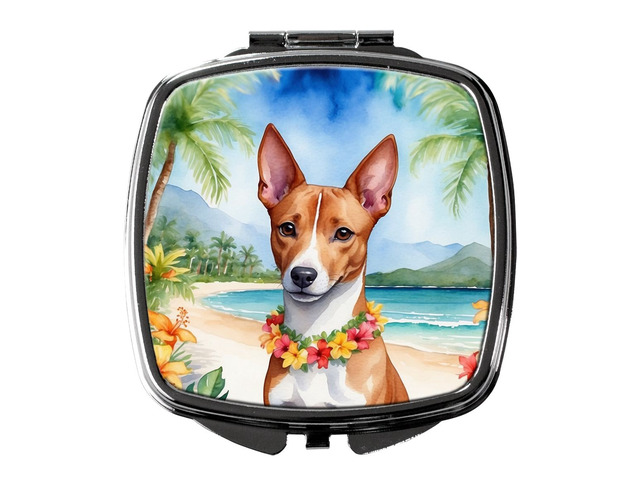Basenji Luau Compact Mirror Decorative Travel Makeup Mirror for Women Girls Gifts Pocket Makeup Mirror Folding Handheld