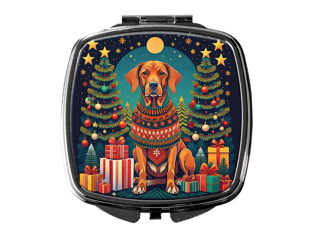 Vizsla Christmas Compact Mirror Decorative Travel Makeup Mirror for Women Girls Gifts Pocket Makeup Mirror Folding Handheld