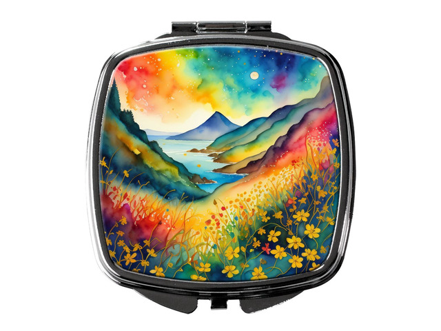 NEW Colorful Hypericum or St. John's Wort Compact Mirror Decorative Travel Makeup Mirror for Women Girls Gifts Pocket Makeup Mirror Folding Handheld