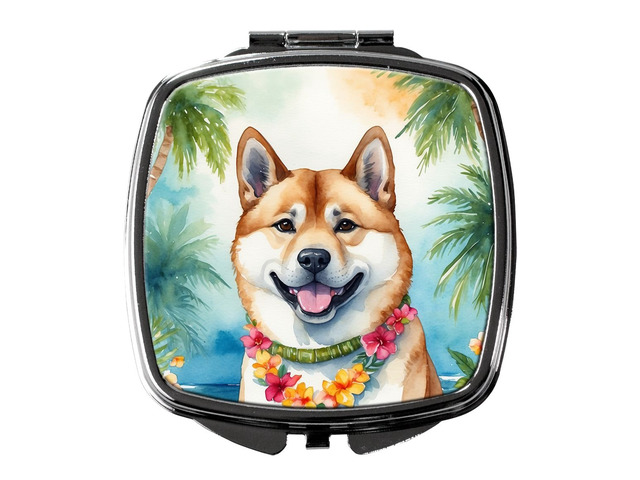 Akita Luau Compact Mirror Decorative Travel Makeup Mirror for Women Girls Gifts Pocket Makeup Mirror Folding Handheld