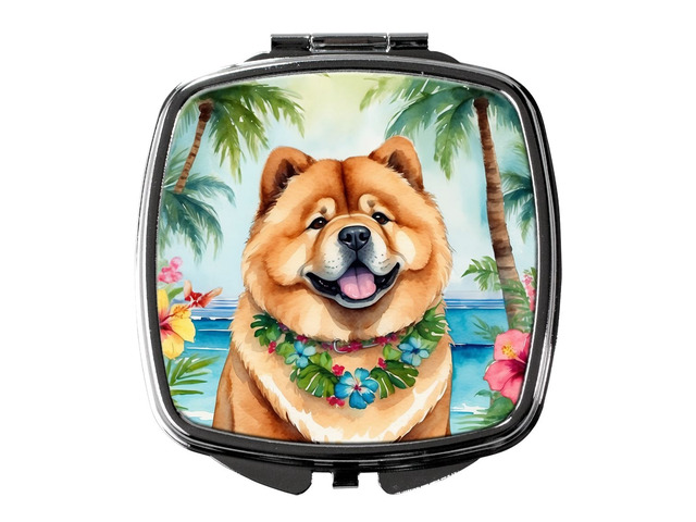 Chow Chow Luau Compact Mirror Decorative Travel Makeup Mirror for Women Girls Gifts Pocket Makeup Mirror Folding Handheld