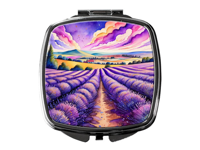 Colorful English Lavender Compact Mirror Decorative Travel Makeup Mirror for Women Girls Gifts Pocket Makeup Mirror Folding Handheld