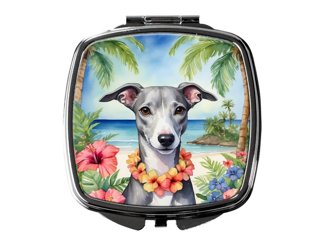 Whippet Luau Compact Mirror Decorative Travel Makeup Mirror for Women Girls Gifts Pocket Makeup Mirror Folding Handheld