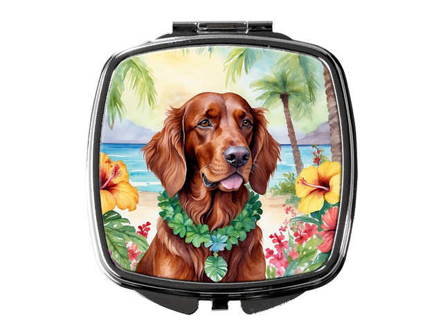 Irish Setter Luau Compact Mirror Decorative Travel Makeup Mirror for Women Girls Gifts Pocket Makeup Mirror Folding Handheld