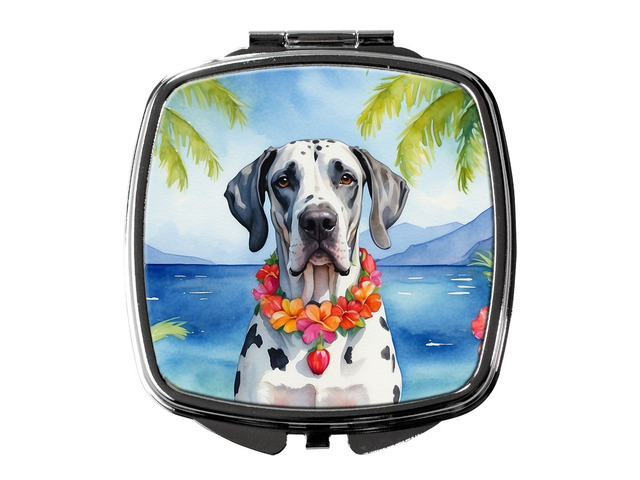 Great Dane Luau Compact Mirror Decorative Travel Makeup Mirror for Women Girls Gifts Pocket Makeup Mirror Folding Handheld