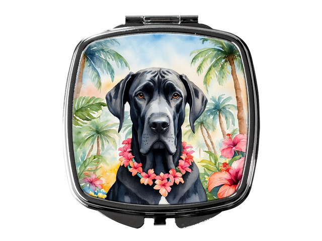 Great Dane Luau Compact Mirror Decorative Travel Makeup Mirror for Women Girls Gifts Pocket Makeup Mirror Folding Handheld
