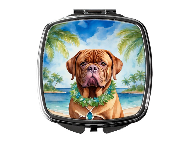 Dogue de Bordeaux Luau Compact Mirror Decorative Travel Makeup Mirror for Women Girls Gifts Pocket Makeup Mirror Folding Handheld
