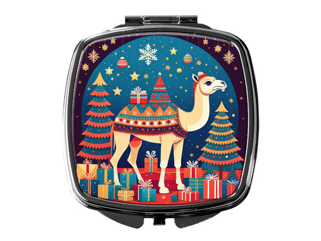 Camel Christmas Compact Mirror Decorative Travel Makeup Mirror for Women Girls Gifts Pocket Makeup Mirror Folding Handheld