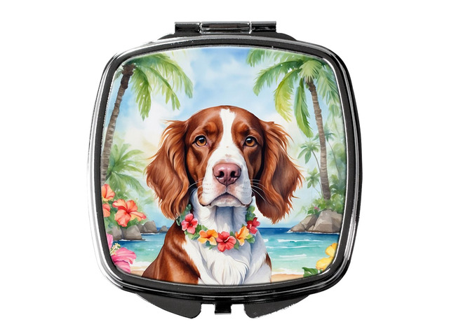 Welsh Springer Spaniel Luau Compact Mirror Decorative Travel Makeup Mirror for Women Girls Gifts Pocket Makeup Mirror Folding Handheld