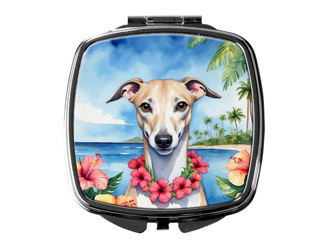 Whippet Luau Compact Mirror Decorative Travel Makeup Mirror for Women Girls Gifts Pocket Makeup Mirror Folding Handheld