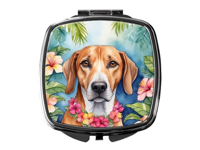 American Foxhound Luau Compact Mirror Decorative Travel Makeup Mirror for Women Girls Gifts Pocket Makeup Mirror Folding Handheld