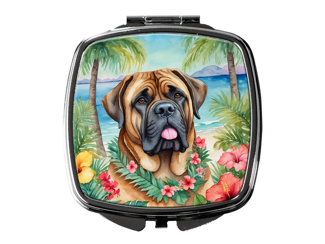 Mastiff Luau Compact Mirror Decorative Travel Makeup Mirror for Women Girls Gifts Pocket Makeup Mirror Folding Handheld