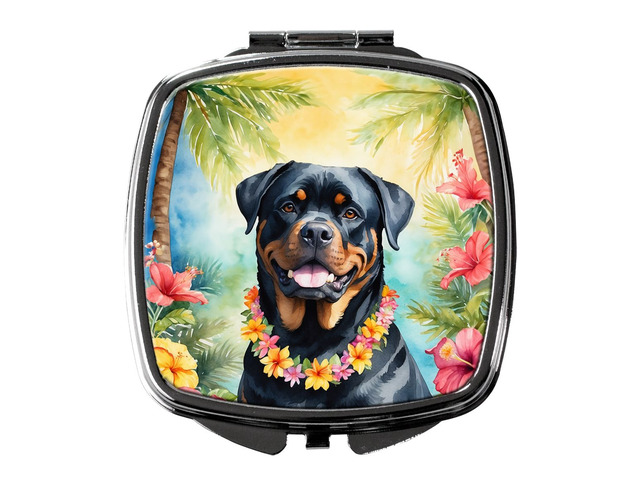 Rottweiler Luau Compact Mirror Decorative Travel Makeup Mirror for Women Girls Gifts Pocket Makeup Mirror Folding Handheld