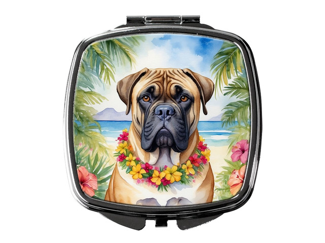 Bullmastiff Luau Compact Mirror Decorative Travel Makeup Mirror for Women Girls Gifts Pocket Makeup Mirror Folding Handheld
