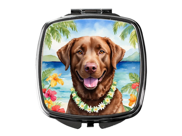 Chesapeake Bay Retriever Luau Compact Mirror Decorative Travel Makeup Mirror for Women Girls Gifts Pocket Makeup Mirror Folding Handheld