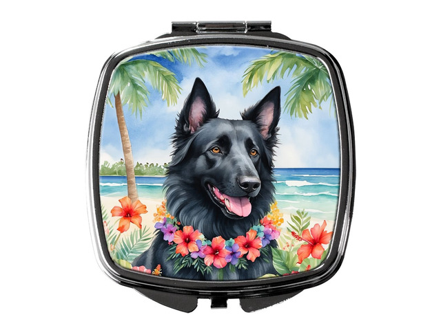 Belgian Sheepdog Luau Compact Mirror Decorative Travel Makeup Mirror for Women Girls Gifts Pocket Makeup Mirror Folding Handheld