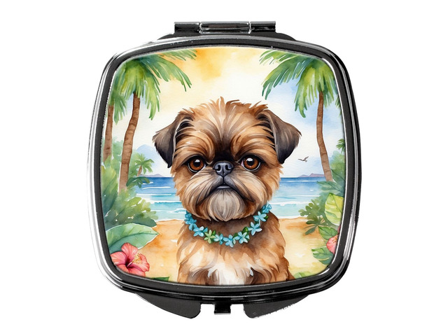 Brussels Griffon Luau Compact Mirror Decorative Travel Makeup Mirror for Women Girls Gifts Pocket Makeup Mirror Folding Handheld