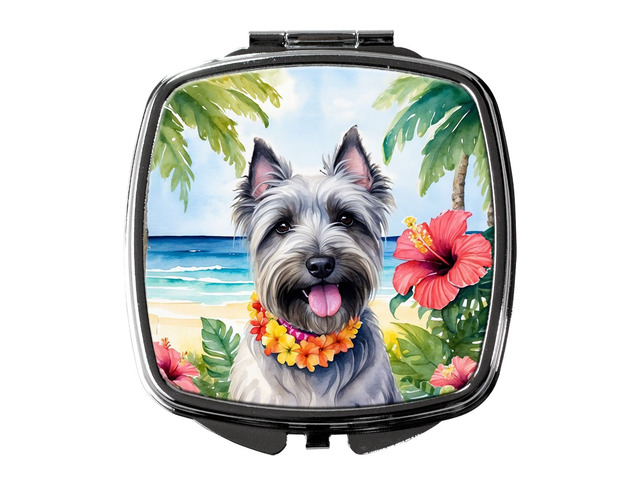 Skye Terrier Luau Compact Mirror Decorative Travel Makeup Mirror for Women Girls Gifts Pocket Makeup Mirror Folding Handheld