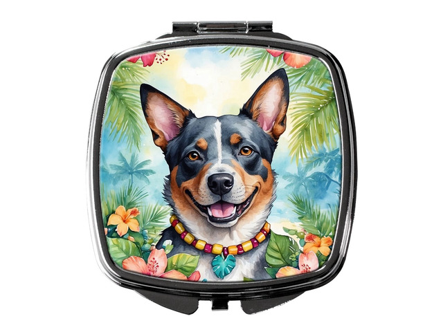 Australian Cattle Dog Luau Compact Mirror Decorative Travel Makeup Mirror for Women Girls Gifts Pocket Makeup Mirror Folding Handheld
