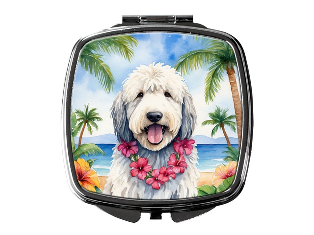 Komondor Luau Compact Mirror Decorative Travel Makeup Mirror for Women Girls Gifts Pocket Makeup Mirror Folding Handheld