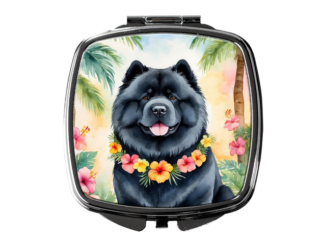 Chow Chow Luau Compact Mirror Decorative Travel Makeup Mirror for Women Girls Gifts Pocket Makeup Mirror Folding Handheld