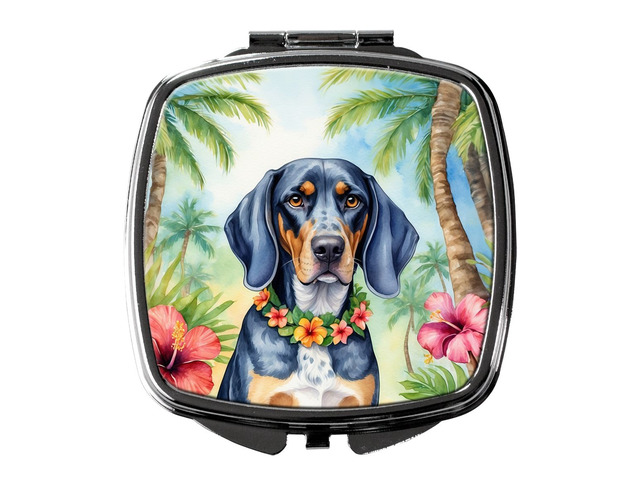Bluetick Coonhound Luau Compact Mirror Decorative Travel Makeup Mirror for Women Girls Gifts Pocket Makeup Mirror Folding Handheld