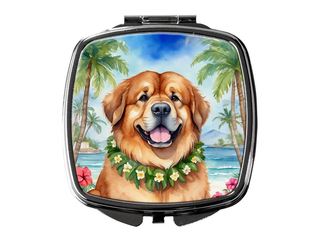 Tibetan Mastiff Luau Compact Mirror Decorative Travel Makeup Mirror for Women Girls Gifts Pocket Makeup Mirror Folding Handheld