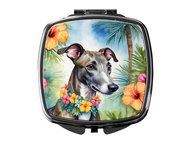 Greyhound Luau Compact Mirror Decorative Travel Makeup Mirror for Women Girls Gifts Pocket Makeup Mirror Folding Handheld
