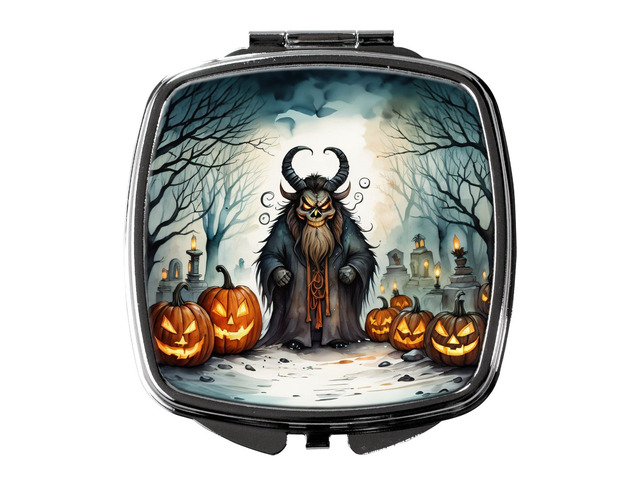 Krampus The Christmas Demon Spooky Halloween Compact Mirror Decorative Travel Makeup Mirror for Women Girls Gifts Pocket Makeup Mirror Folding...