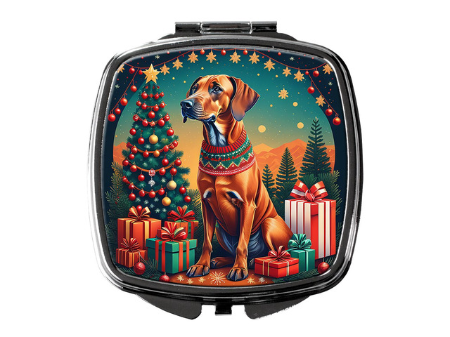 Rhodesian Ridgeback Christmas Compact Mirror Decorative Travel Makeup Mirror for Women Girls Gifts Pocket Makeup Mirror Folding Handheld
