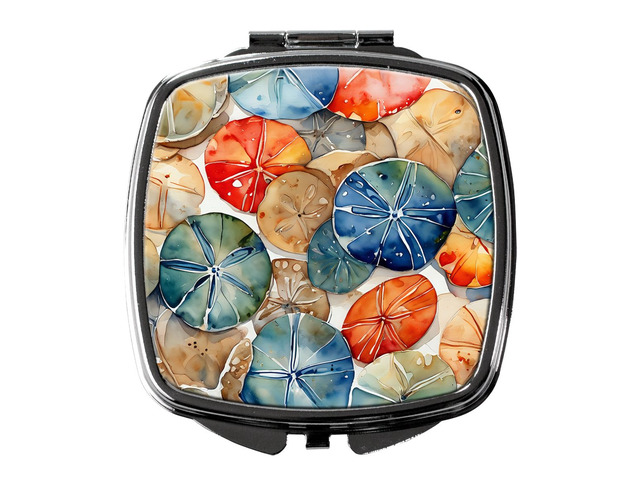 Sand Dollars Compact Mirror Decorative Travel Makeup Mirror for Women Girls Gifts Pocket Makeup Mirror Folding Handheld