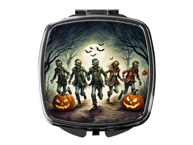 Zombies Spooky Halloween Compact Mirror Decorative Travel Makeup Mirror for Women Girls Gifts Pocket Makeup Mirror Folding Handheld