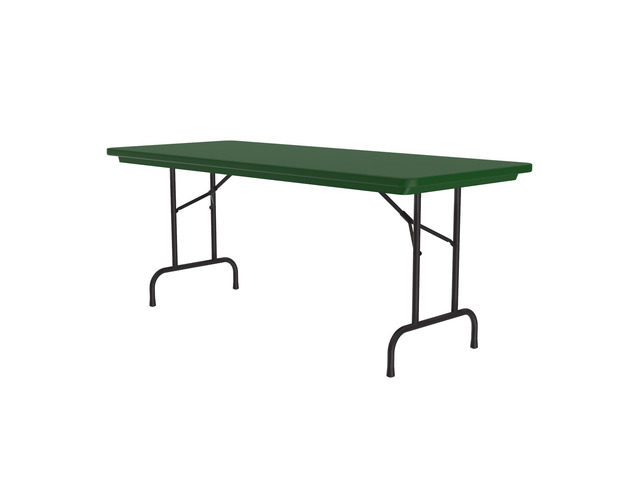 Commercial Blow-Molded Plastic Folding Table, Green, 30x60'