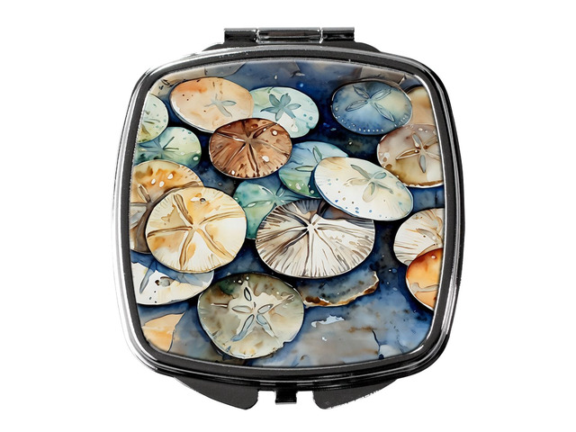 Sand Dollars Compact Mirror Decorative Travel Makeup Mirror for Women Girls Gifts Pocket Makeup Mirror Folding Handheld