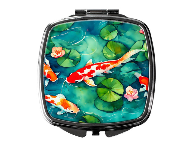 Koi Fish Compact Mirror Decorative Travel Makeup Mirror for Women Girls Gifts Pocket Makeup Mirror Folding Handheld