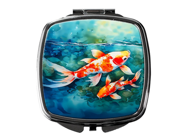 Koi Fish Compact Mirror Decorative Travel Makeup Mirror for Women Girls Gifts Pocket Makeup Mirror Folding Handheld