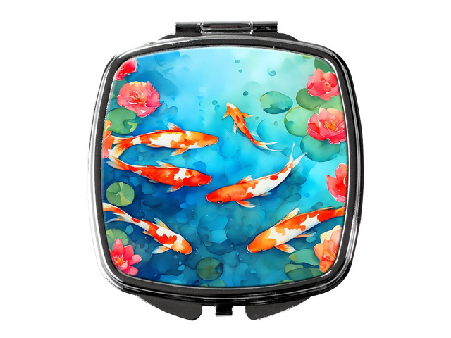 Koi Fish Compact Mirror Decorative Travel Makeup Mirror for Women Girls Gifts Pocket Makeup Mirror Folding Handheld
