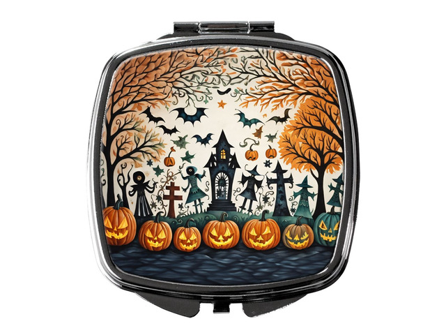 Papel Picado Skeletons Spooky Halloween Compact Mirror Decorative Travel Makeup Mirror for Women Girls Gifts Pocket Makeup Mirror Folding Handheld