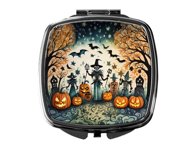 Papel Picado Skeletons Spooky Halloween Compact Mirror Decorative Travel Makeup Mirror for Women Girls Gifts Pocket Makeup Mirror Folding Handheld