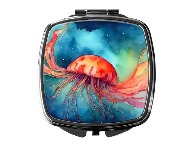 Jellyfish Compact Mirror Decorative Travel Makeup Mirror for Women Girls Gifts Pocket Makeup Mirror Folding Handheld