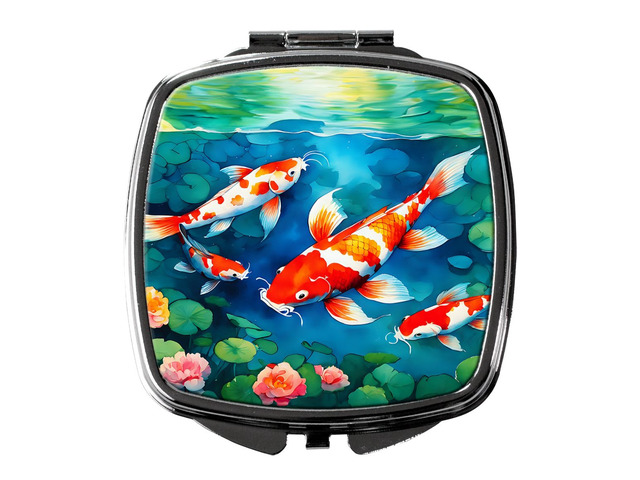 Koi Fish Compact Mirror Decorative Travel Makeup Mirror for Women Girls Gifts Pocket Makeup Mirror Folding Handheld