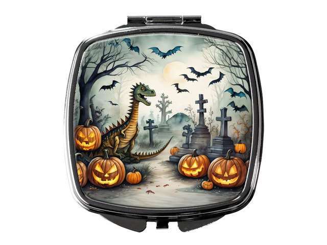 Dinosaurs Spooky Halloween Compact Mirror Decorative Travel Makeup Mirror for Women Girls Gifts Pocket Makeup Mirror Folding Handheld