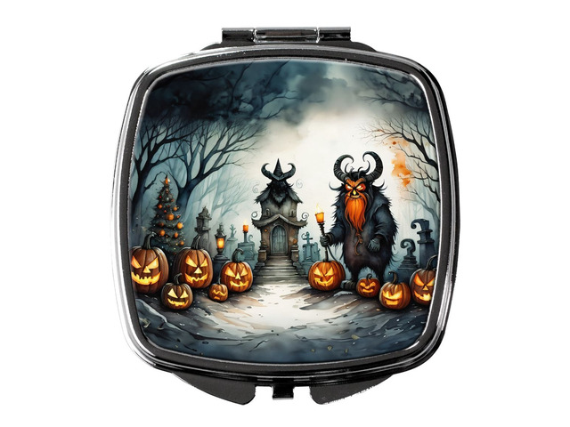 Krampus The Christmas Demon Spooky Halloween Compact Mirror Decorative Travel Makeup Mirror for Women Girls Gifts Pocket Makeup Mirror Folding...