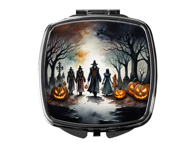 Vampires Spooky Halloween Compact Mirror Decorative Travel Makeup Mirror for Women Girls Gifts Pocket Makeup Mirror Folding Handheld