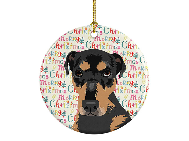 Rottweiler Black and Tan #2 Christmas Ceramic Ornament Christmas Tree Hanging Decorations for Home Christmas Holiday, Party, Gift, 3 in, Multicolor
