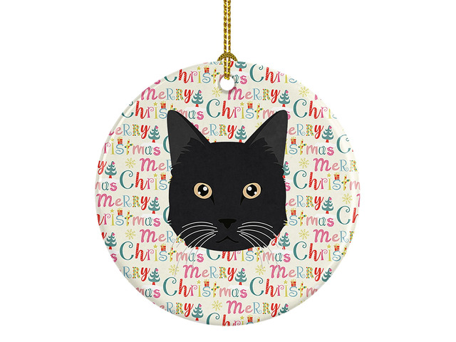 Chantilly Tiffany Cat Christmas Ceramic Ornament Christmas Tree Hanging Decorations for Home Christmas Holiday, Party, Gift, 3 in, Multicolor