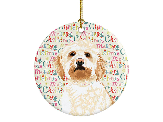 Doodle Red #2 Christmas Ceramic Ornament Christmas Tree Hanging Decorations for Home Christmas Holiday, Party, Gift, 3 in, Multicolor