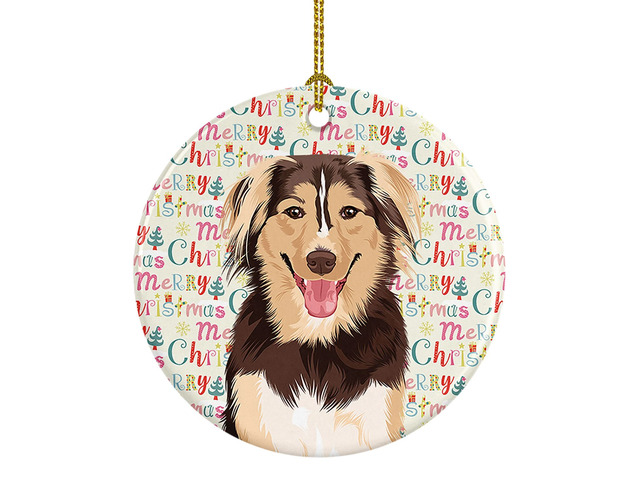 Australian Shepherd Red Tricolor #3 Christmas Ceramic Ornament Christmas Tree Hanging Decorations for Home Christmas Holiday, Party, Gift, 3 in,...